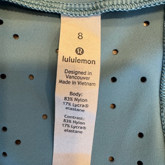 Lululemon Athletica Blue Perforated Top - Picture 3 of 6